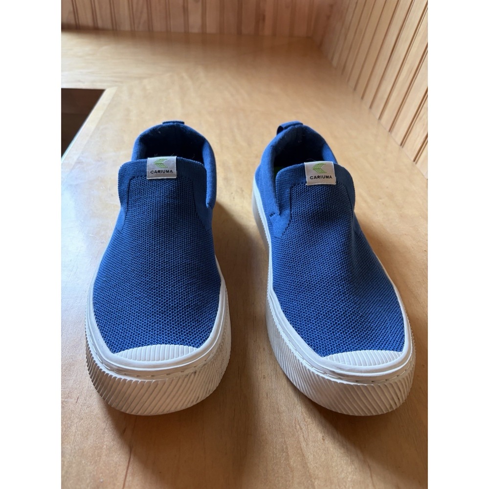 Cariuma Slip On Knit Sneakers Mineral Blue US Men's 10.5 Sustainable Minimalist - Picture 2 of 13